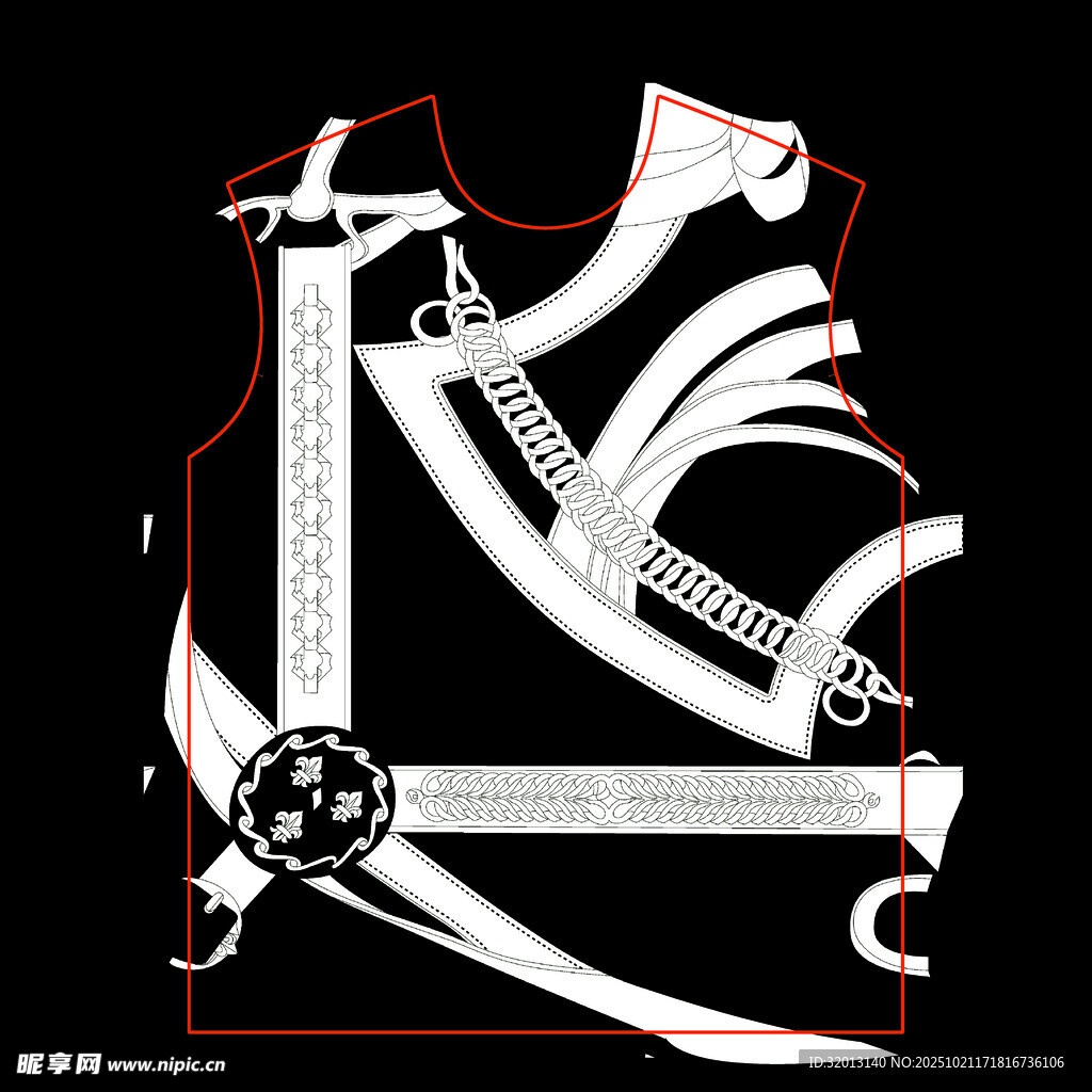 黑白风格机械字母L图案