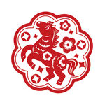 马形剪纸图案