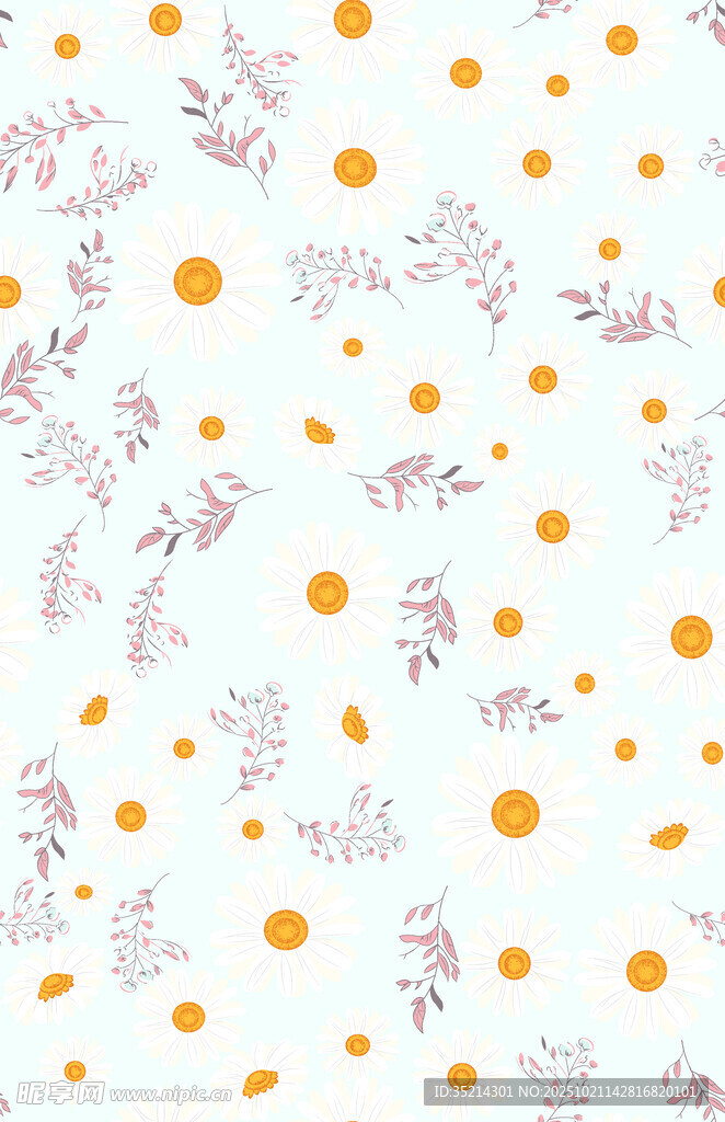 花卉圆点图案背景设计