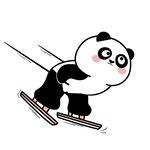滑雪的可爱熊猫