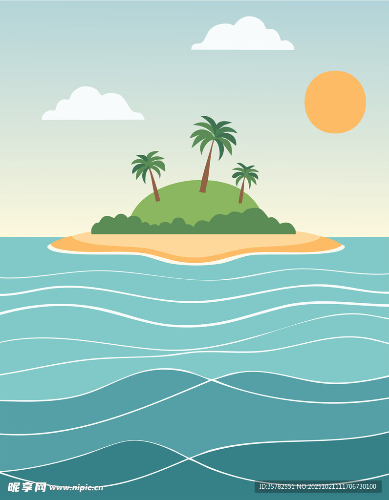 海岛海浪插图