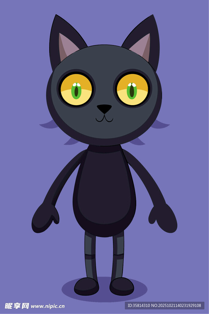 可爱黑猫卡通形象
