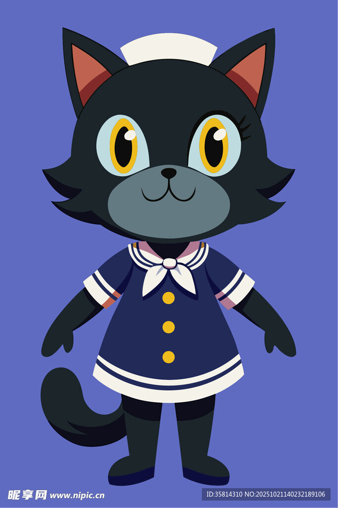 黑猫水手服卡通形象