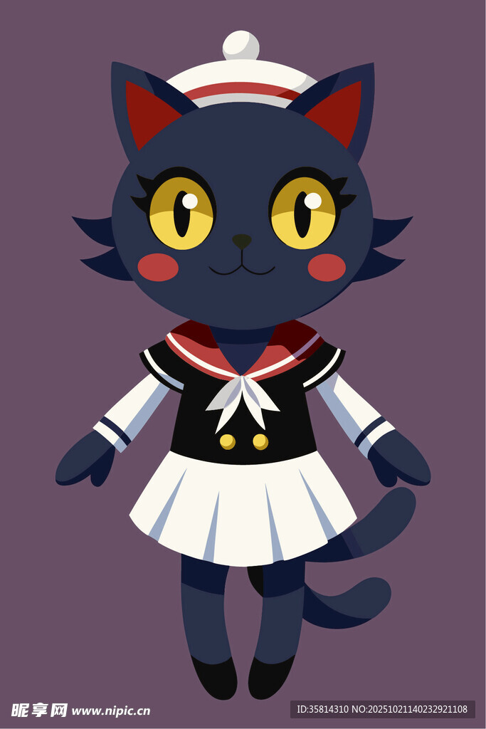 黑猫水手服卡通形象
