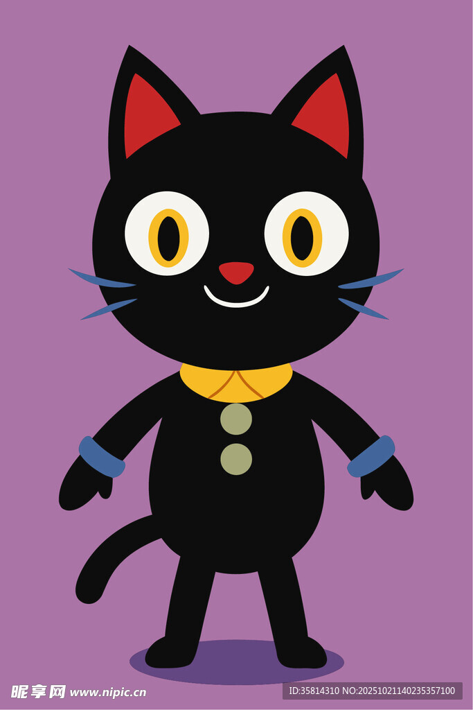 可爱黑猫卡通形象