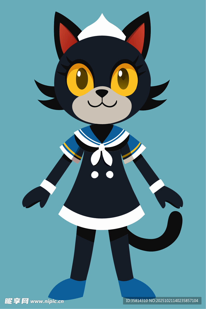 黑猫水手服卡通形象