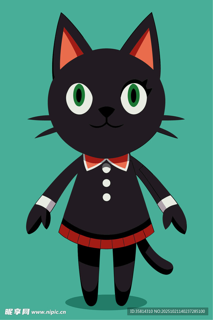 黑猫女仆装卡通形象