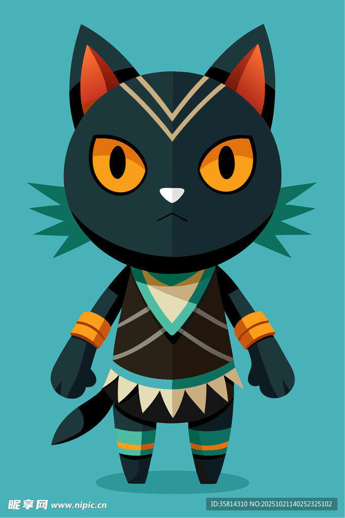 可爱黑猫角色形象