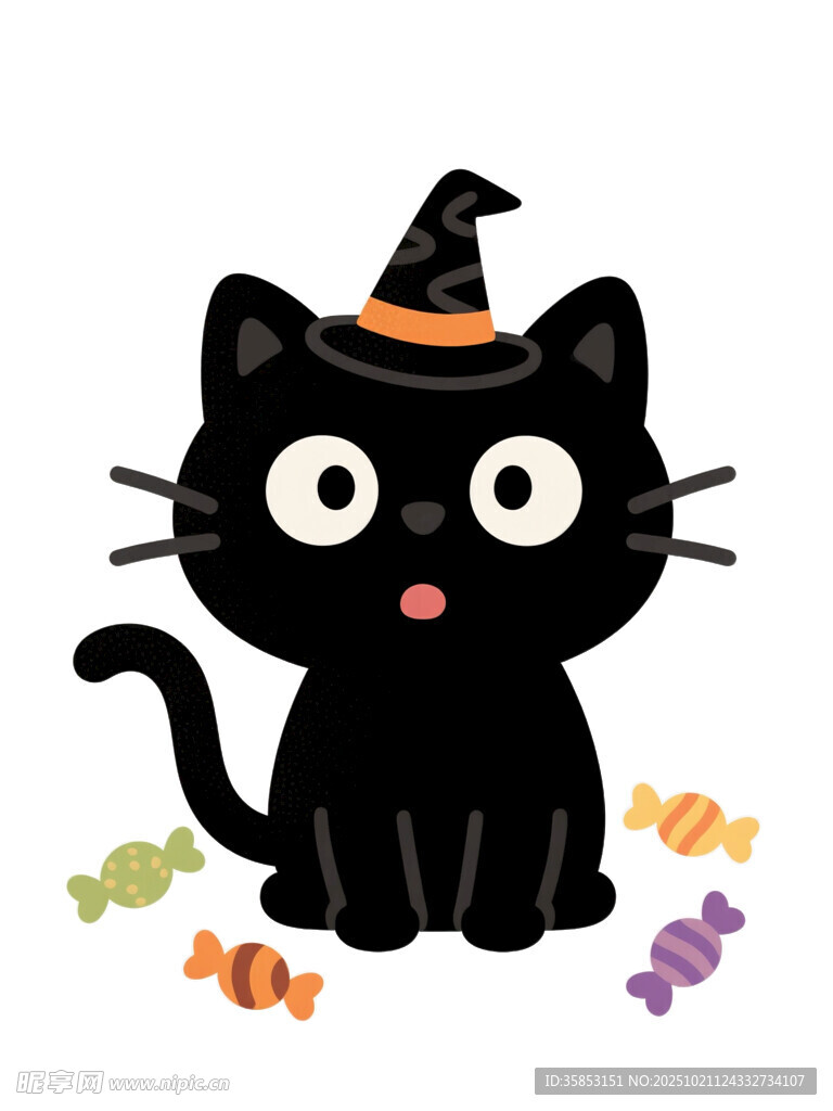 黑猫万圣节免抠素材