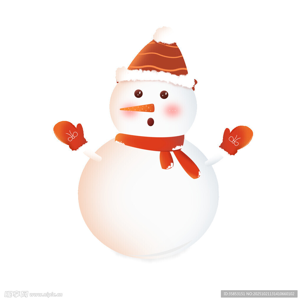 圣诞节红色围巾小雪人