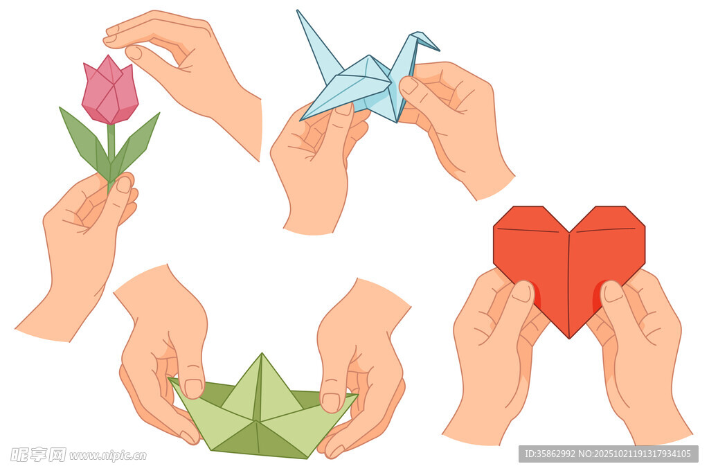 手作折纸与鲜花