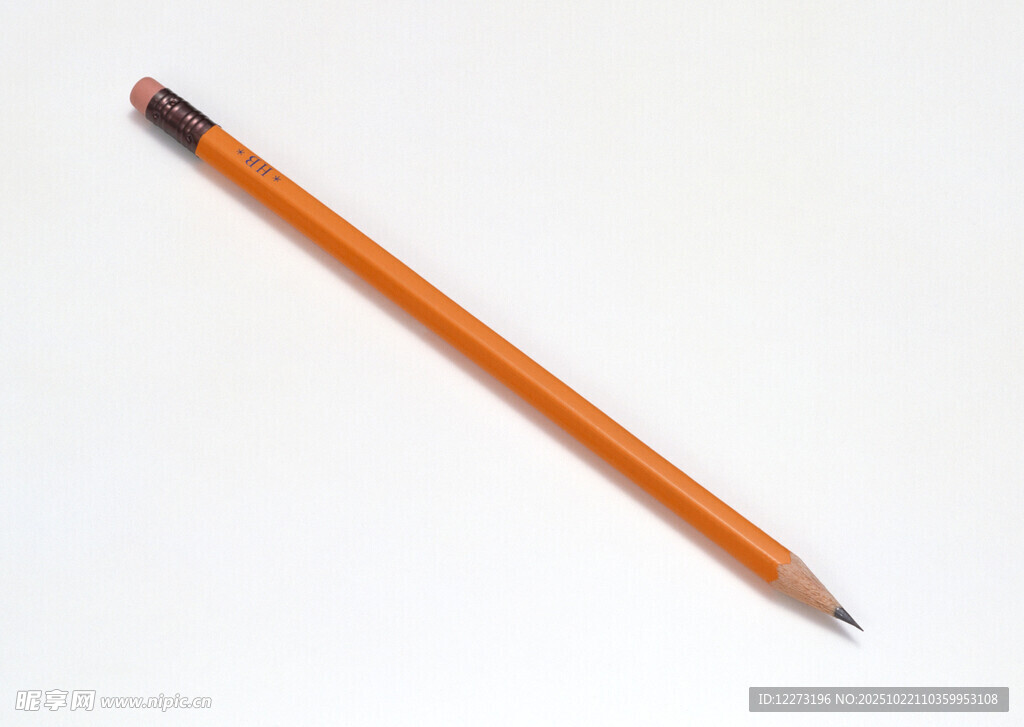 橙色铅笔特写