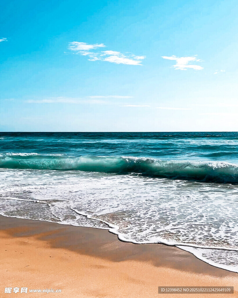 美丽海滨沙滩海浪风景