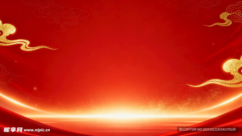 喜庆红色背景 祥瑞云纹背景