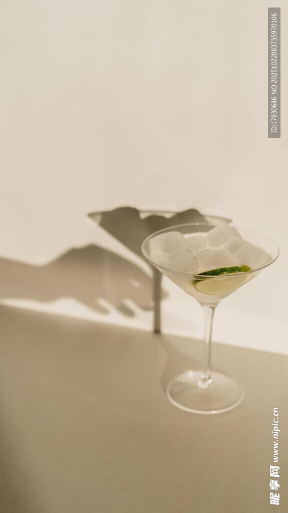 马天尼鸡尾酒优雅光影呈现