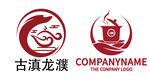 古风龙主题茶叶茶楼标志设计