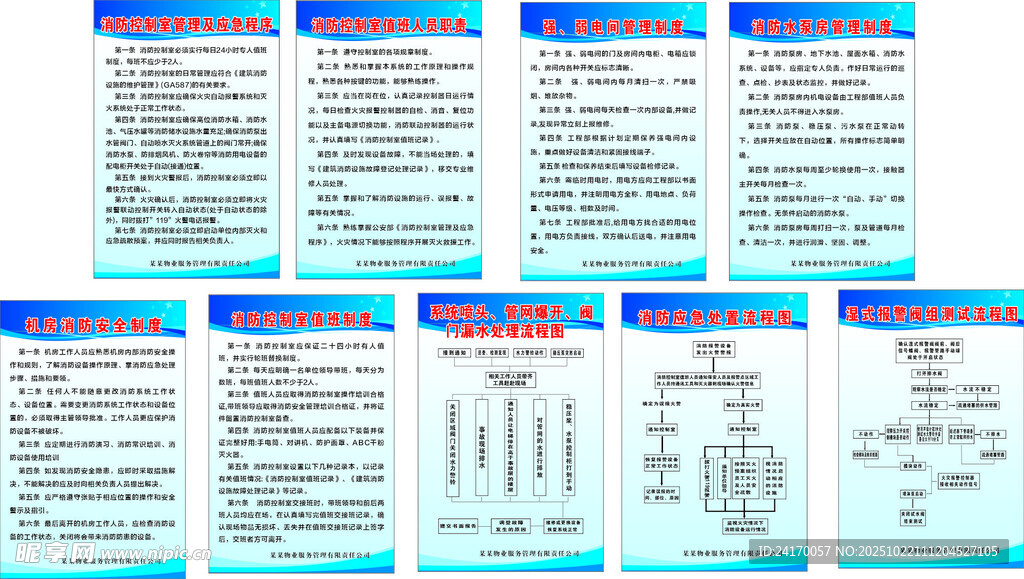 物业消防制度牌