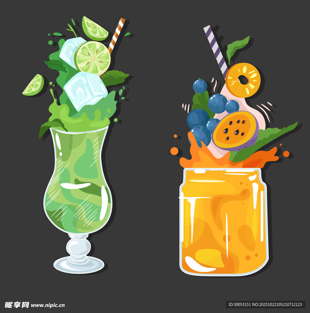 多彩夏日鸡尾酒