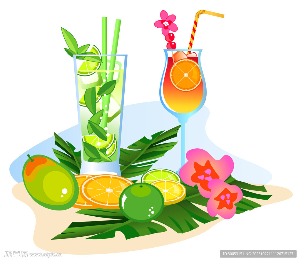 夏日缤纷水果鸡尾酒