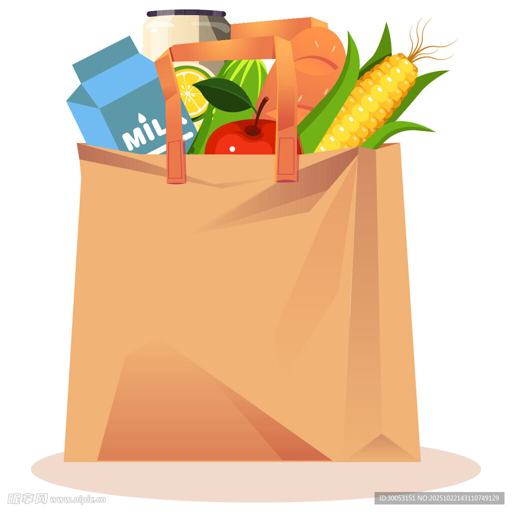 装满食品的购物袋