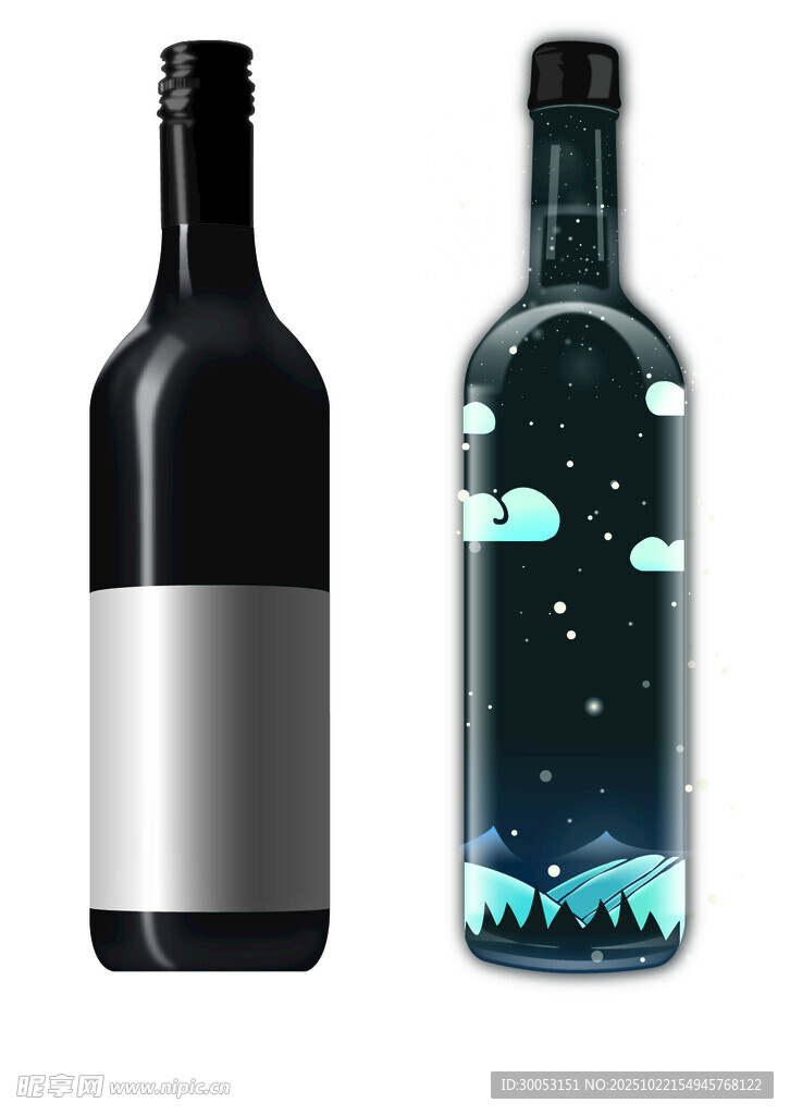 创意酒瓶设计与星空元素
