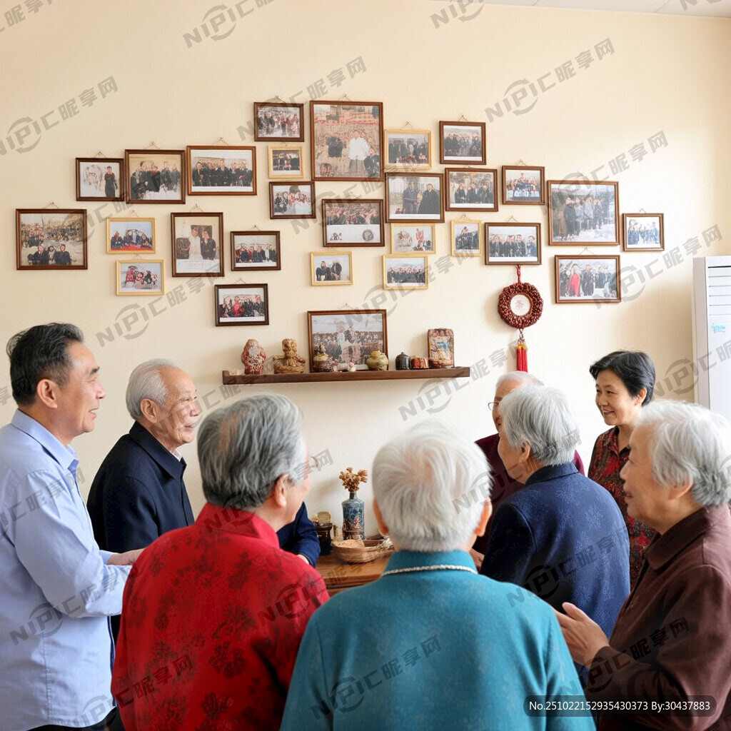 长者温馨的画面文化墙