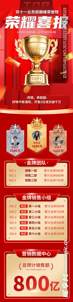 双十一喜报长图