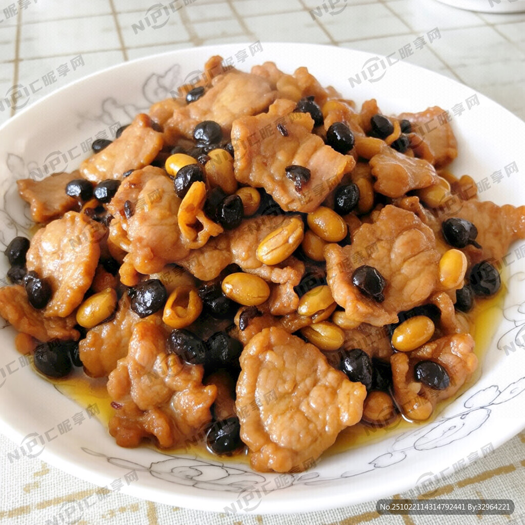 一盘豆豉炒瘦肉片 色香味俱全