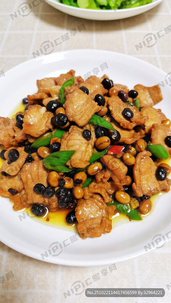 一盘豆豉炒瘦肉片 色香味俱全