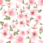 粉色樱花花卉无缝图案