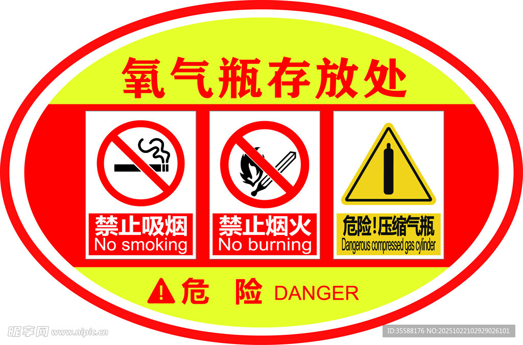 氧气瓶存放安全警示标识