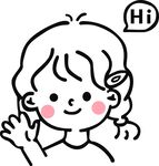 挥手打招呼的可爱女孩