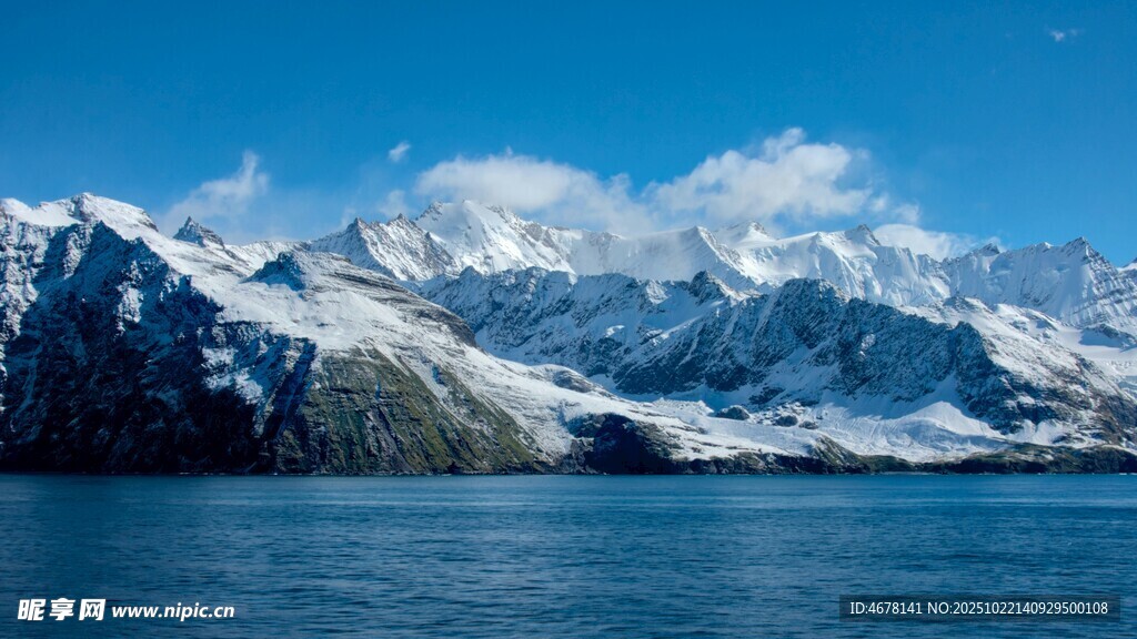 壮丽雪山下的辽阔水域