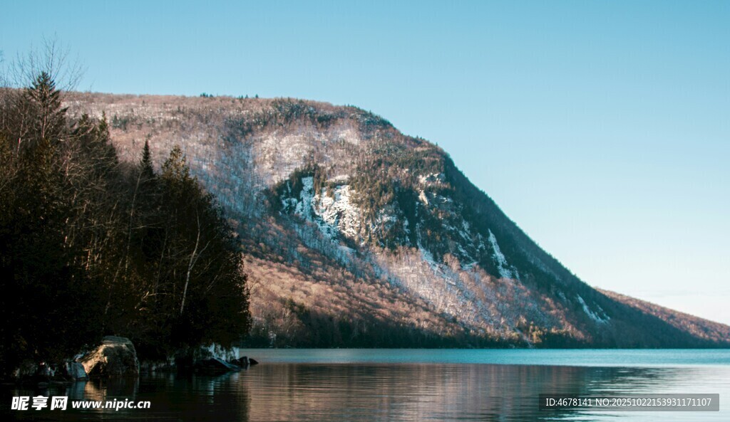 湖畔雪山美景