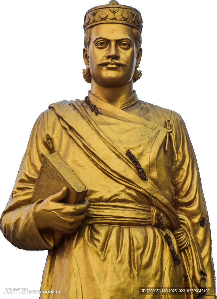 古代男子金色雕像