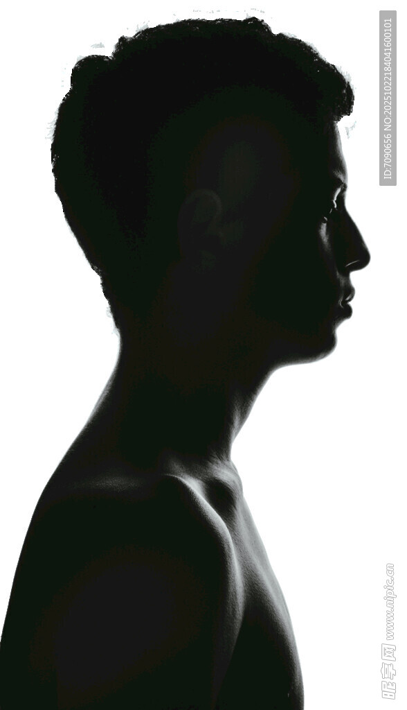 男性侧面剪影