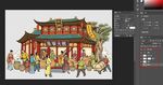 古代街市商业店铺插画