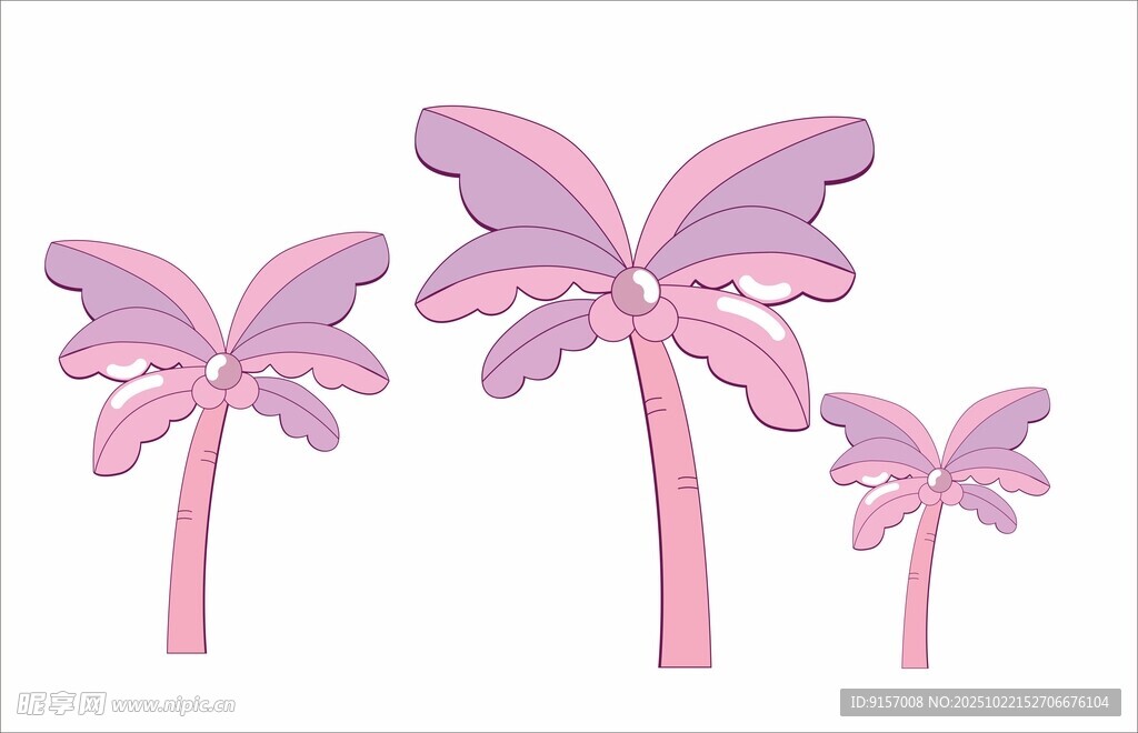 粉色梦纪椰子树