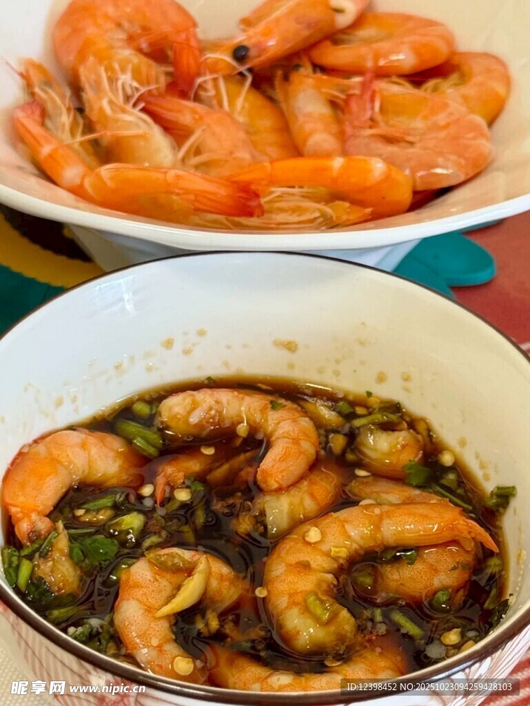 美味鲜虾菜肴展示