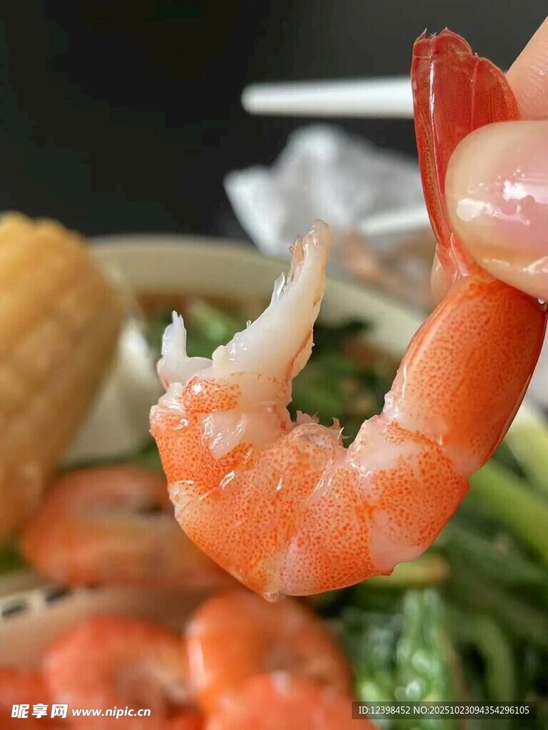 新鲜大虾特写