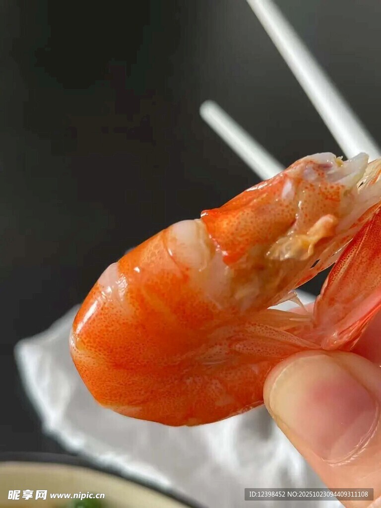 美味鲜虾特写