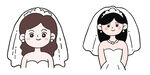 新娘卡通形象插画