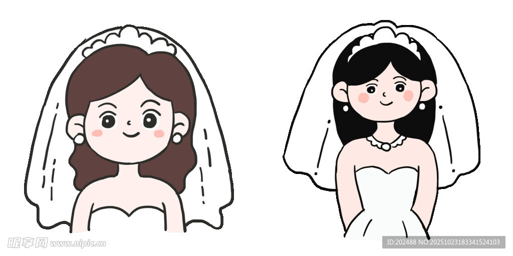 新娘卡通形象插画