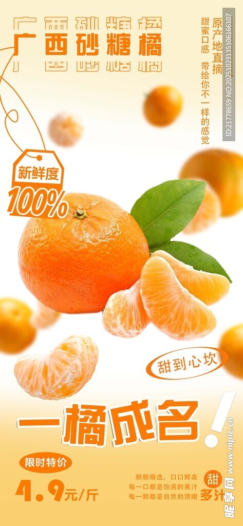 新鲜沙糖桔宣传海报