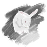 水墨风白兔插画