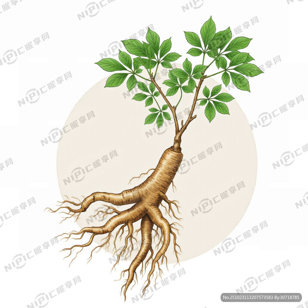 黄芪插画手绘