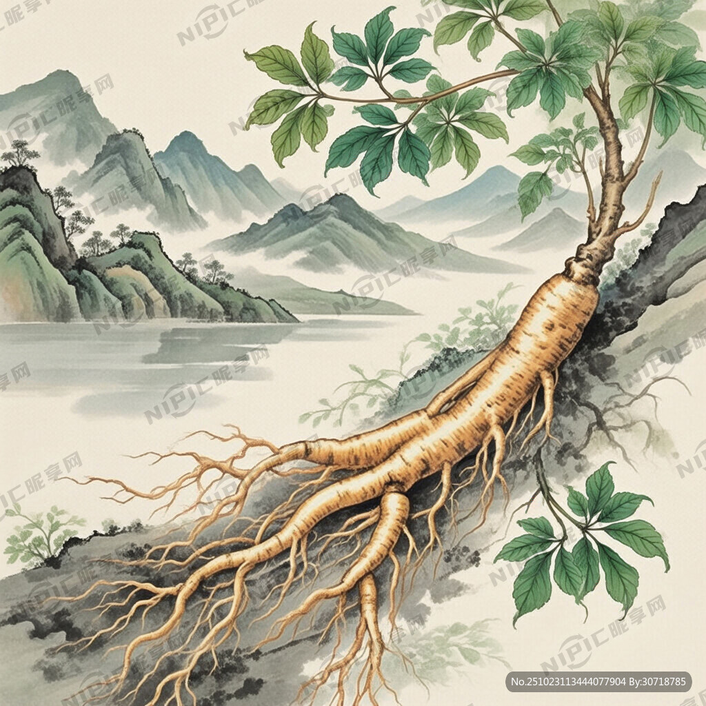 黄芪手绘