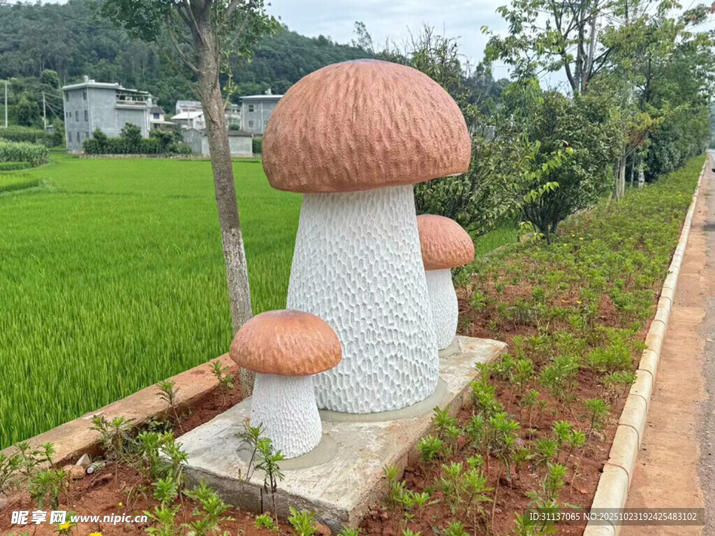 田园蘑菇雕塑景观
