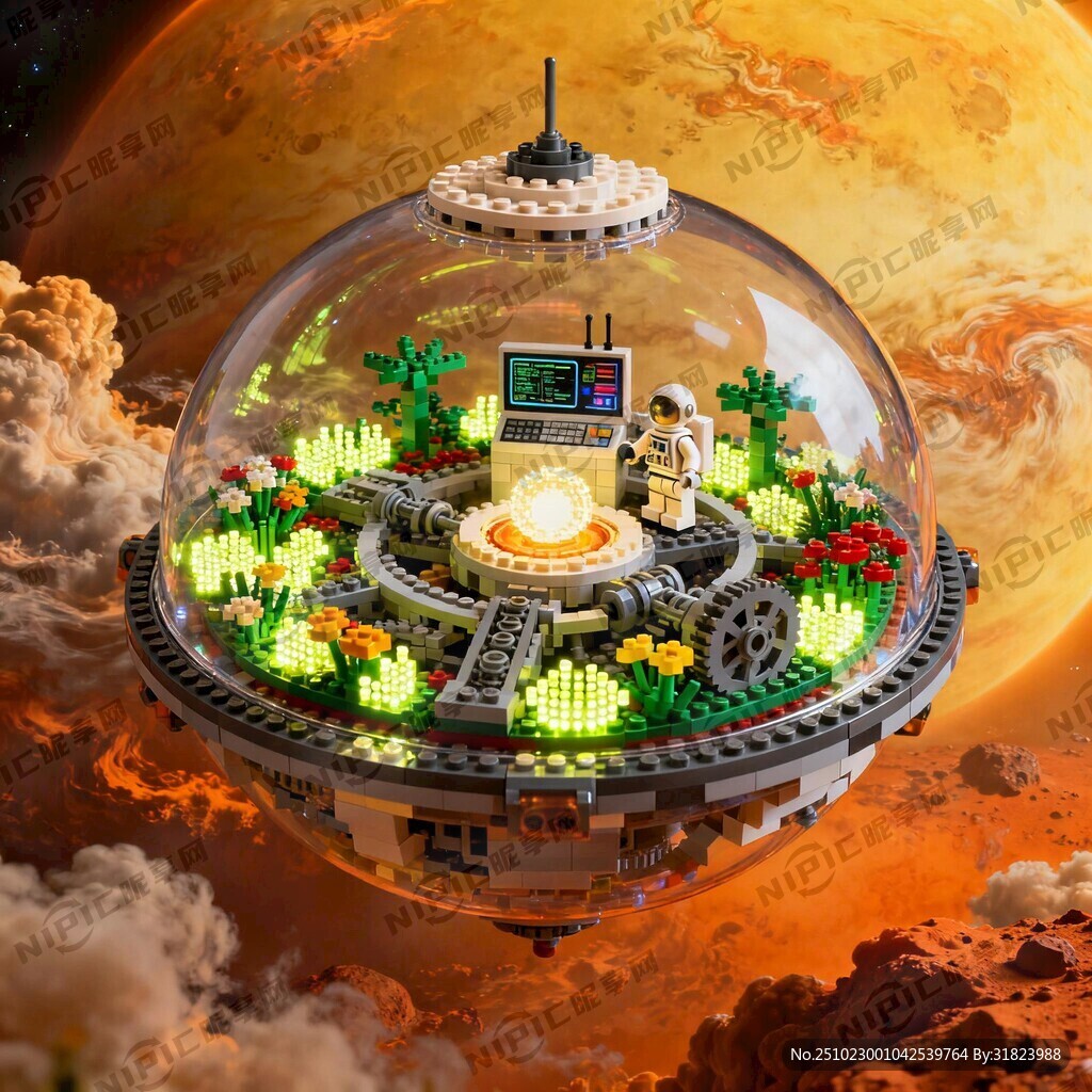 这幅乐高模型描绘了悬浮于金星硫