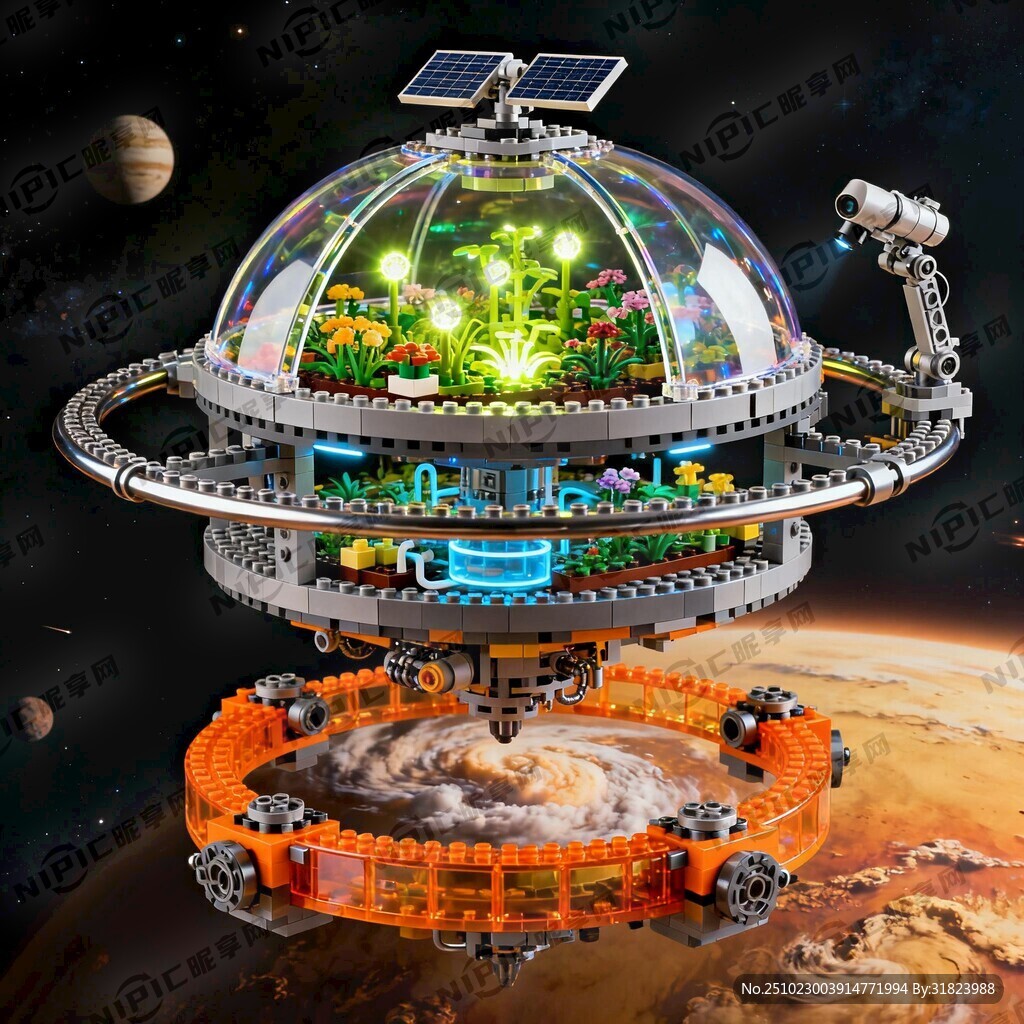 运用乐高标准零件构建悬浮于外星